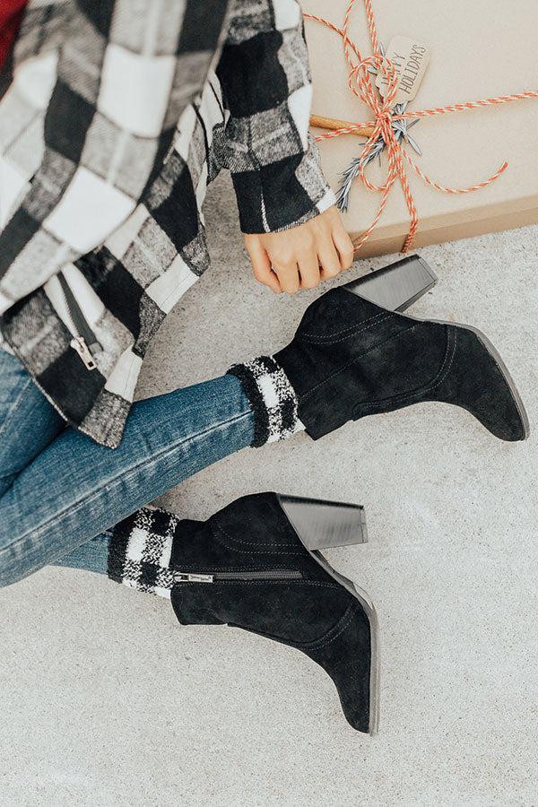 Impressions The Parton Faux Suede Bootie In Black