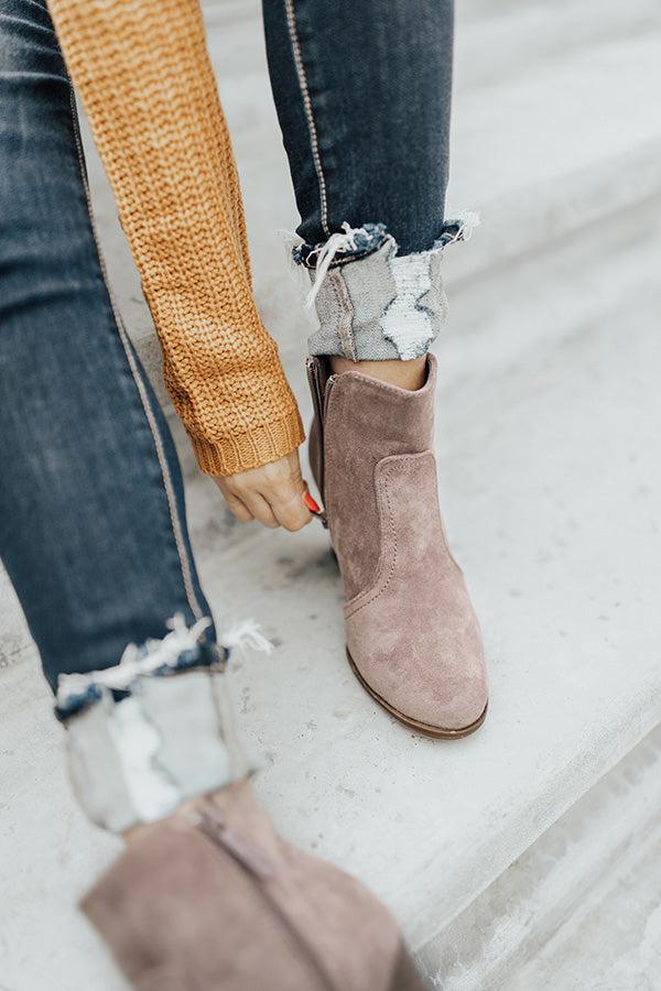 Impressions The Parton Faux Suede Bootie In Taupe