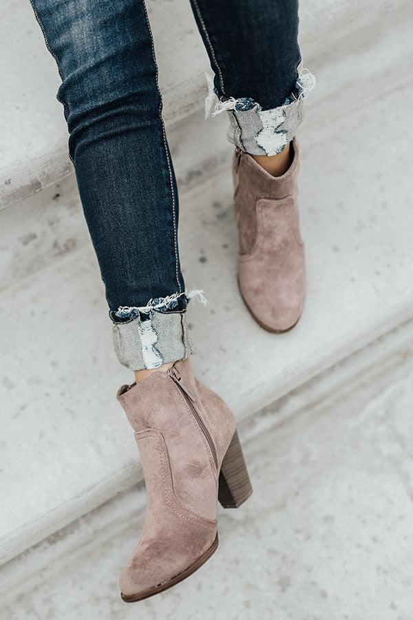 Impressions The Parton Faux Suede Bootie In Taupe