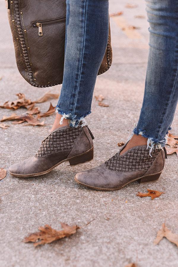 Impressions The Petra Woven Bootie In Hazelnut