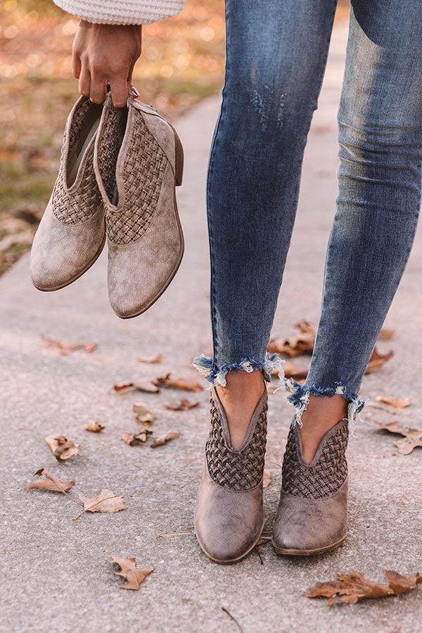 Impressions The Petra Woven Bootie In Hazelnut