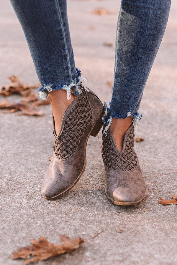 Impressions The Petra Woven Bootie in Hazelnut