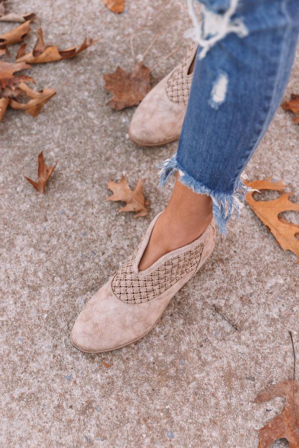 Impressions The Petra Woven Bootie In Taupe