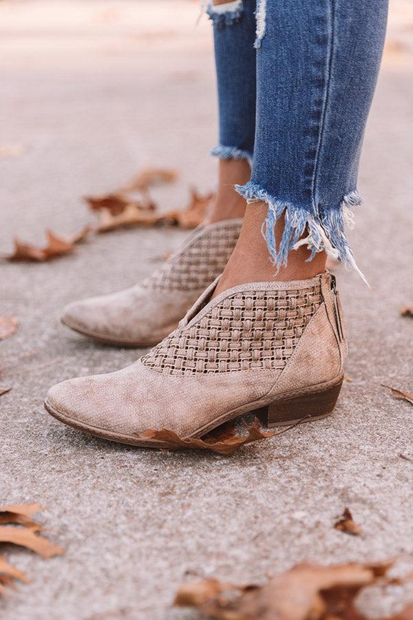 Impressions The Petra Woven Bootie In Taupe