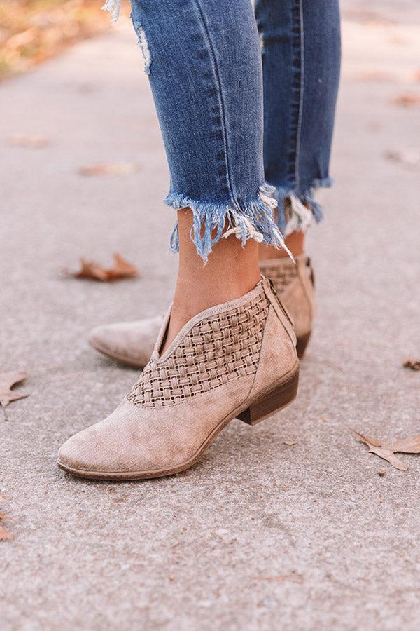 Impressions The Petra Woven Bootie In Taupe