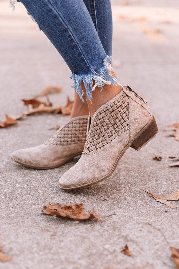 Impressions The Petra Woven Bootie in Taupe