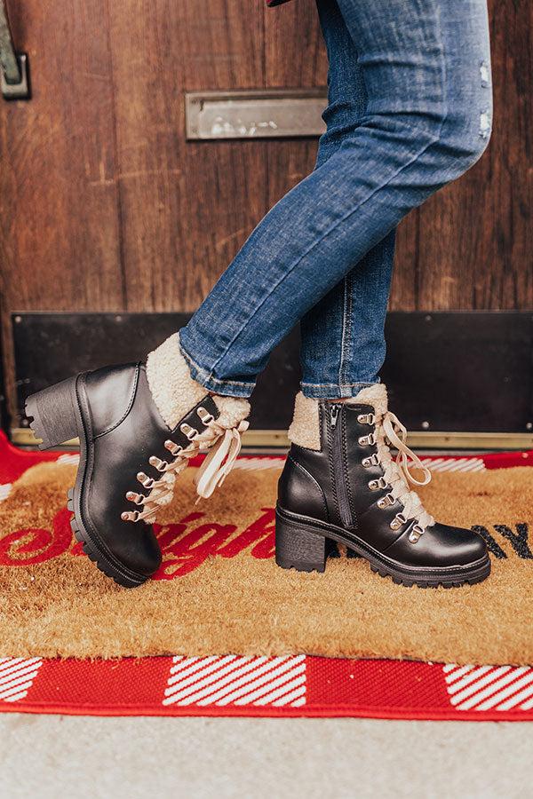 Impressions The Pine Faux Leather Bootie In Black