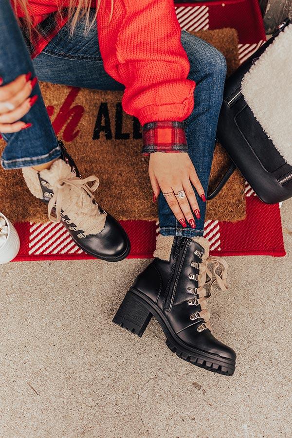 Impressions The Pine Faux Leather Bootie In Black