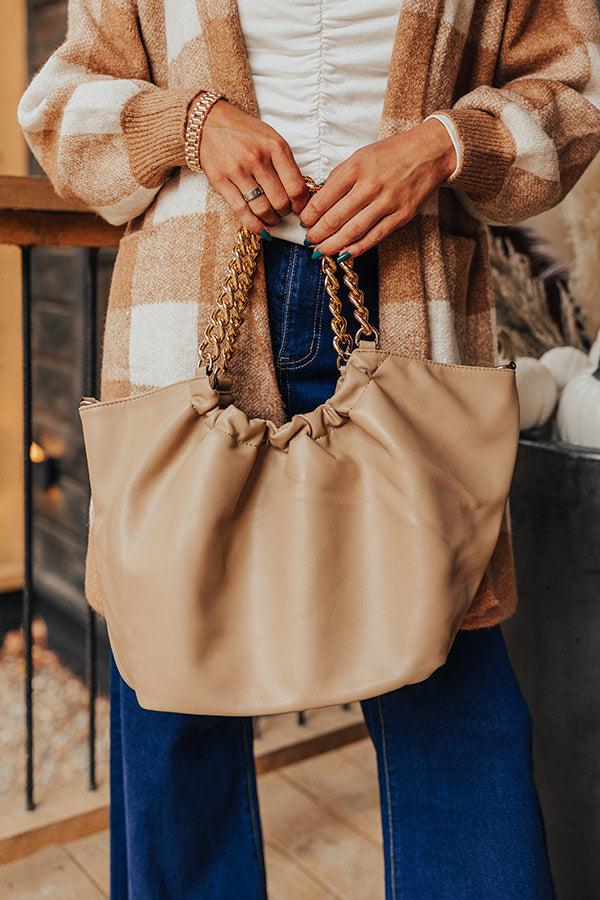 Impressions The Preston Faux Leather Tote In Beige