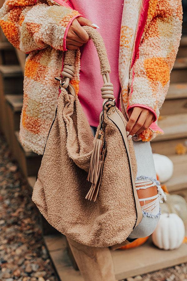 Impressions The Raleigh Sherpa Tote In Iced Latte
