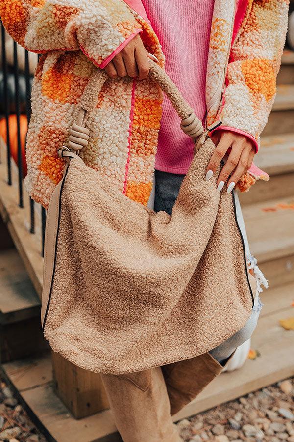 Impressions The Raleigh Sherpa Tote In Iced Latte