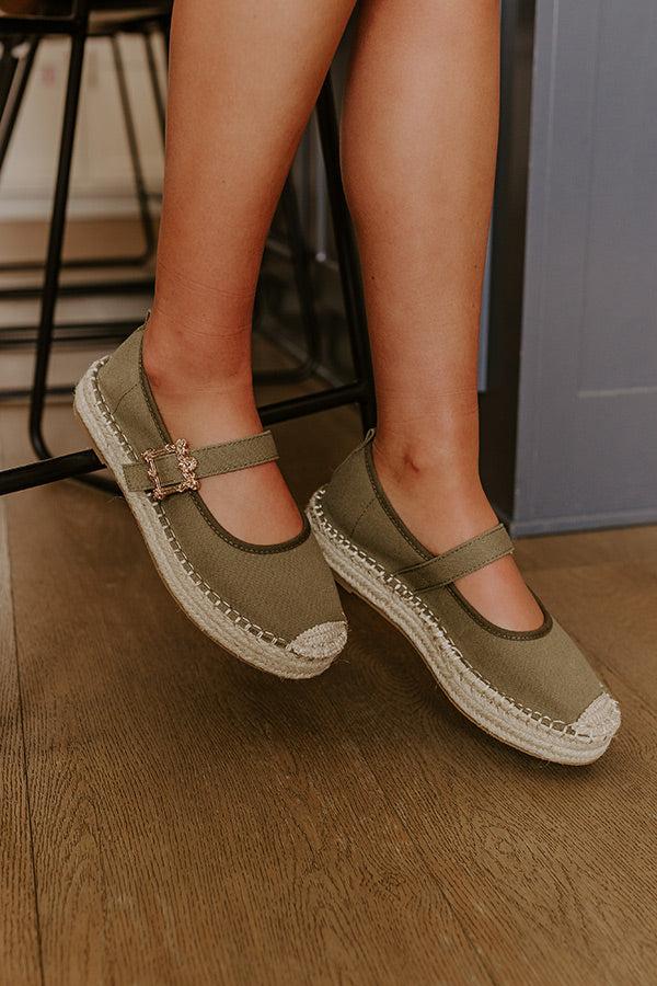 Impressions The Reagan Espadrille Flats In Olive