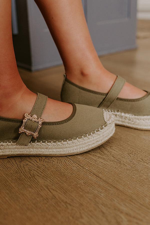 Impressions The Reagan Espadrille Flats In Olive