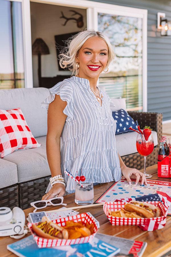 Impressions The Real Fling Shift Top In Blue