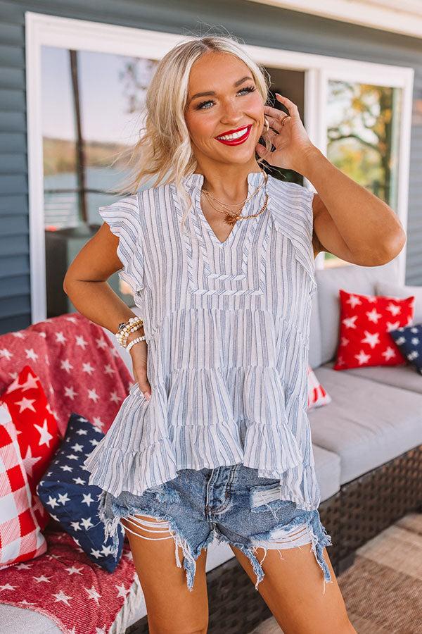 Impressions The Real Fling Shift Top In Blue