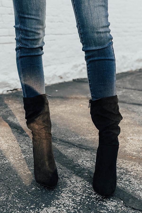 Impressions The Rose Faux Suede Boot In Black