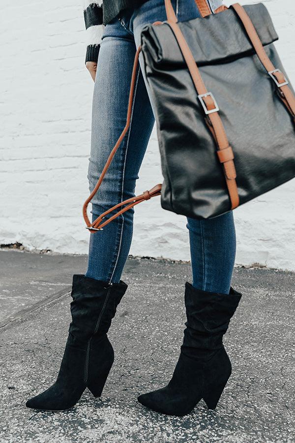 Impressions The Rose Faux Suede Boot In Black