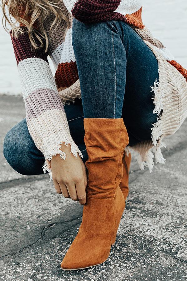 Impressions The Rose Faux Suede Boot In Camel