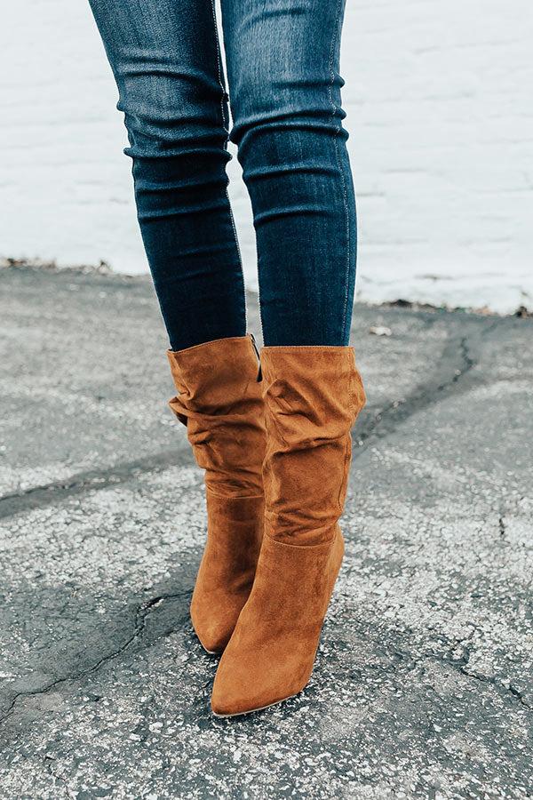 Impressions The Rose Faux Suede Boot In Camel