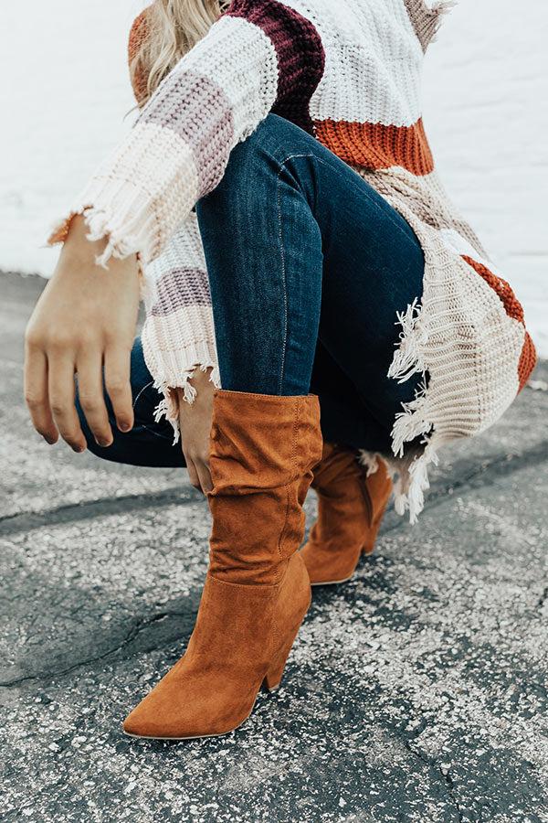 Impressions The Rose Faux Suede Boot In Camel