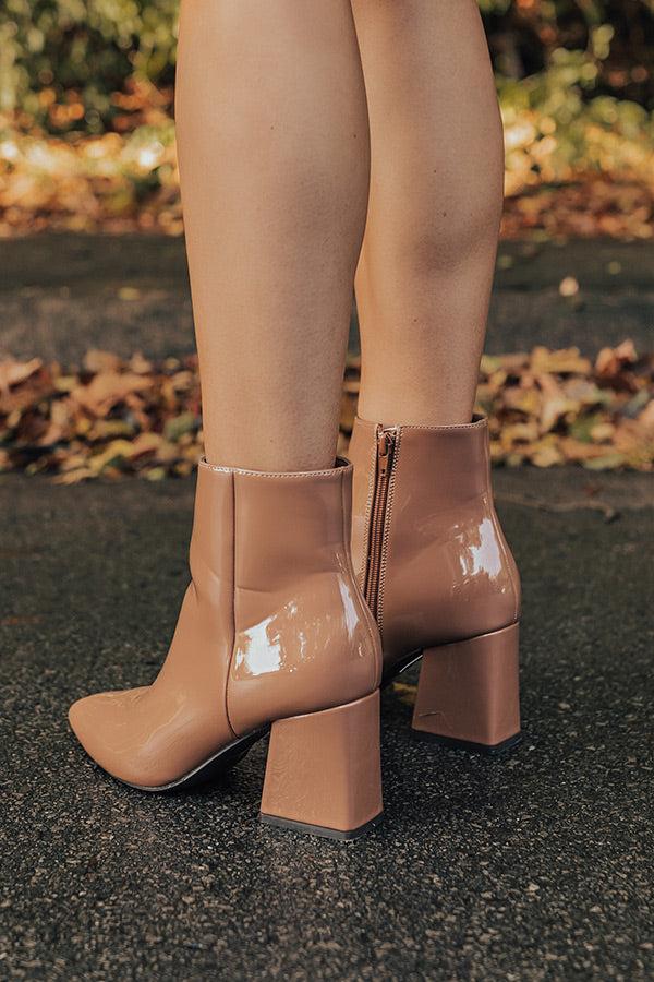 Impressions The Rowe Patent Bootie In Tan