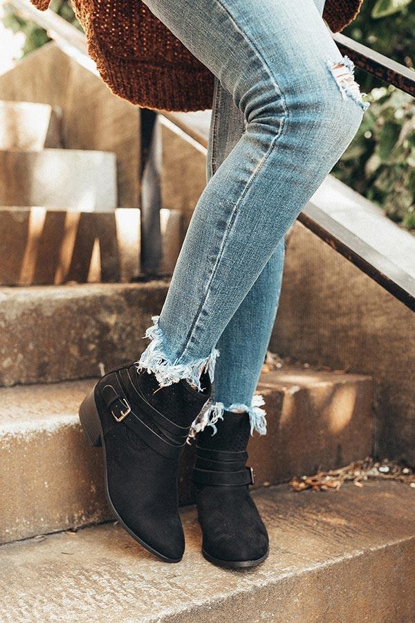 Impressions The Rylan Faux Suede Bootie In Black