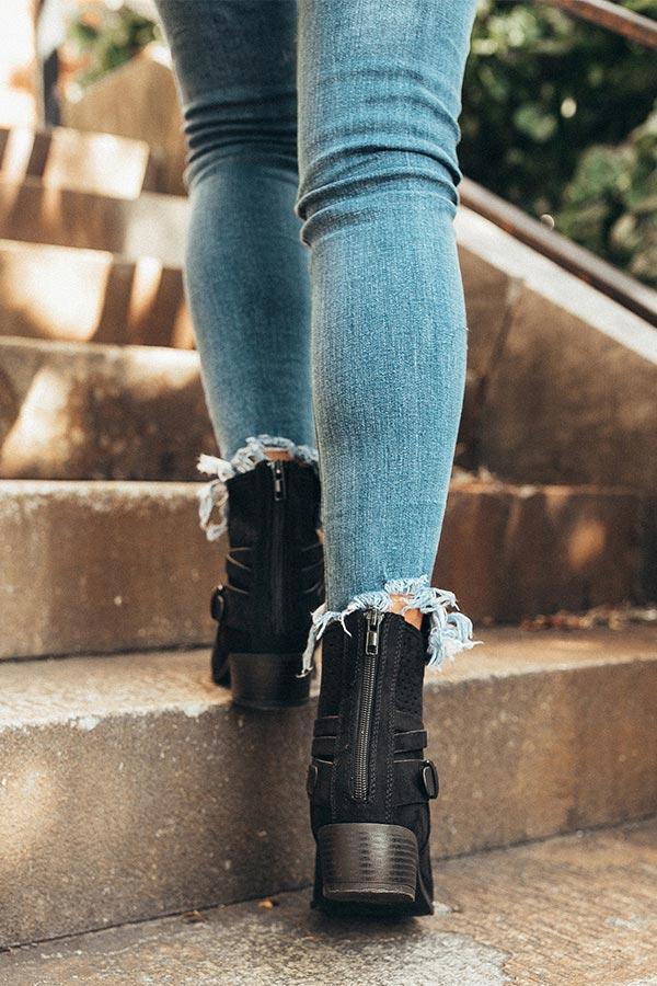 Impressions The Rylan Faux Suede Bootie In Black