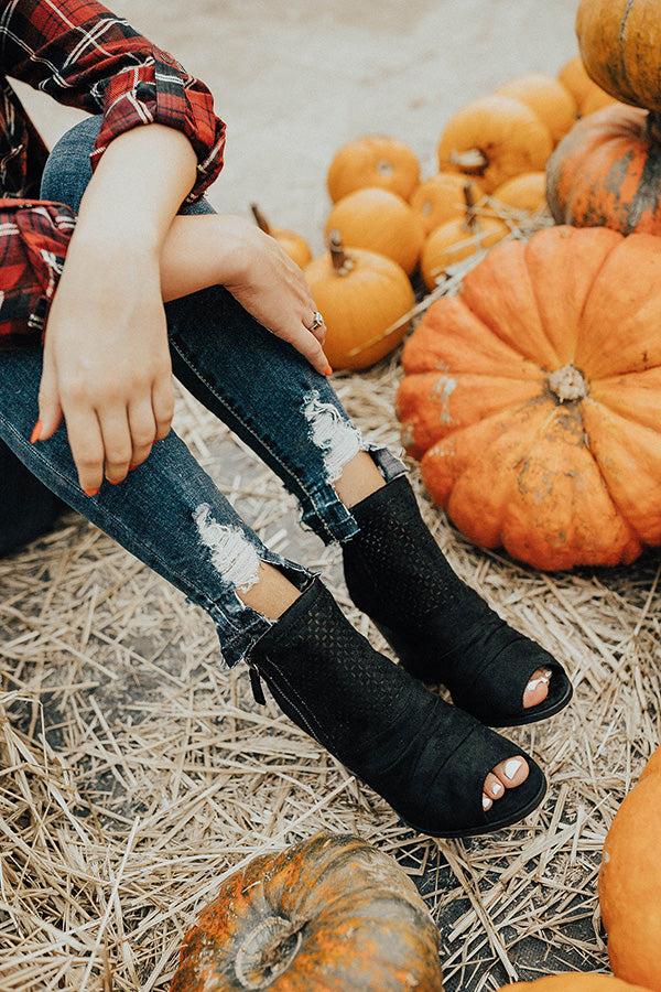 Impressions The Scarlet Peep Toe Bootie in Black