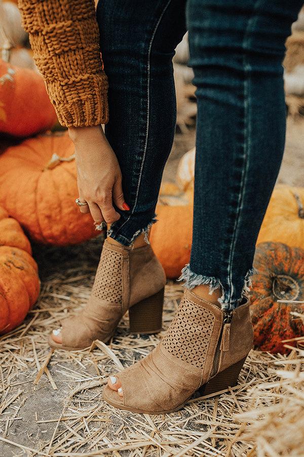 Impressions The Scarlet Peep Toe Bootie In Taupe