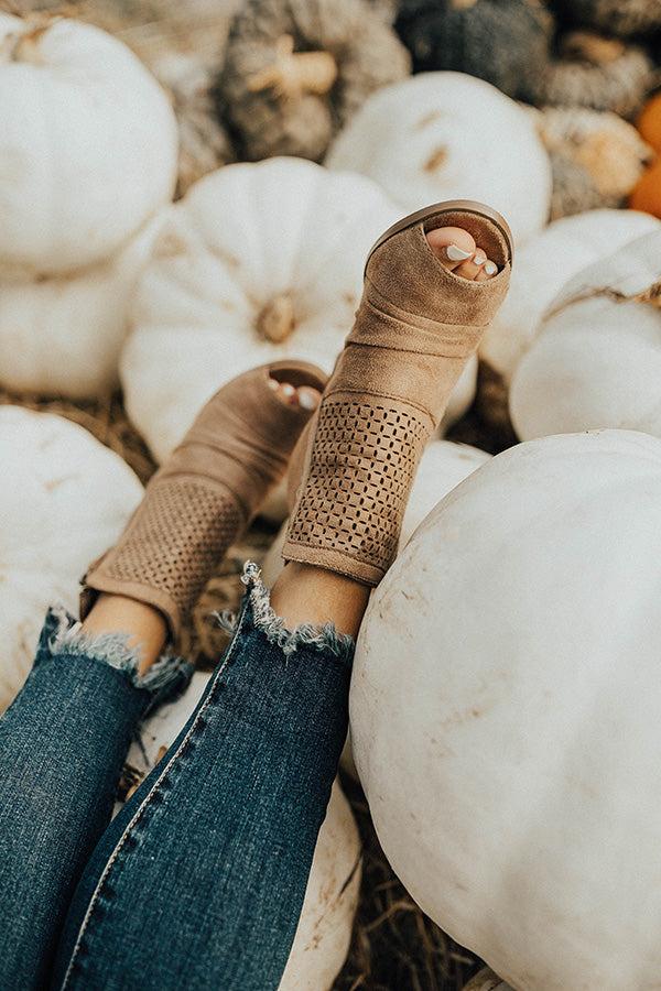 Impressions The Scarlet Peep Toe Bootie In Taupe