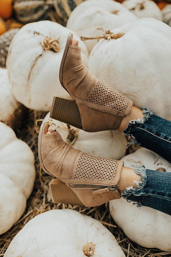 Impressions The Scarlet Peep Toe Bootie in Taupe