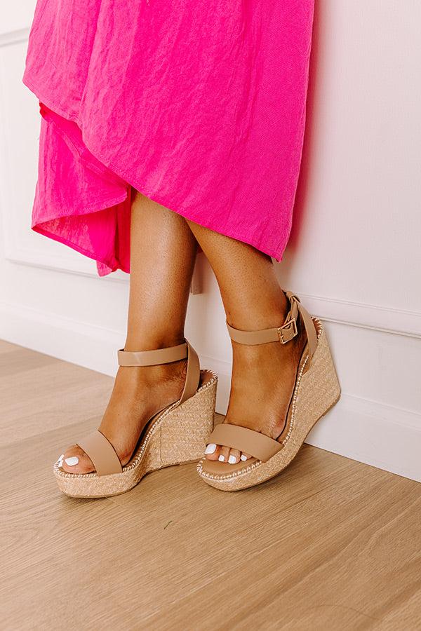 Impressions The Selena Faux Leather Wedge in Mocha