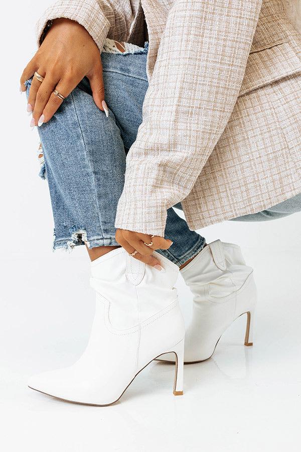 Impressions The Seya Faux Leather Bootie In Ivory
