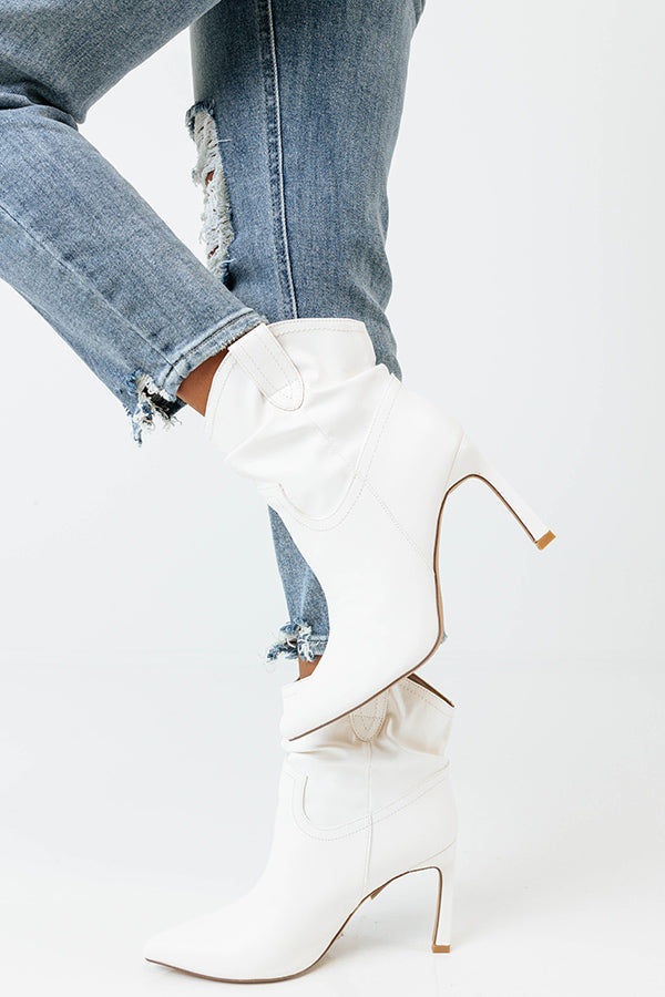 Impressions The Seya Faux Leather Bootie In Ivory