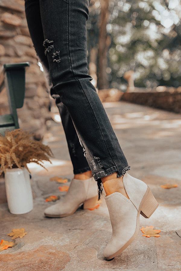 Impressions The Shawn Faux Leather Bootie In Taupe