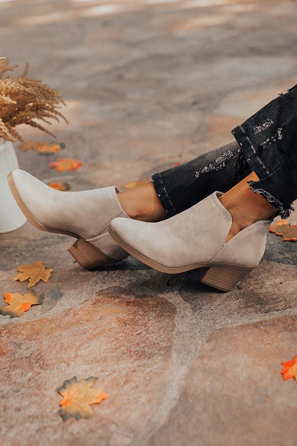 Impressions The Shawn Faux Leather Bootie In Taupe