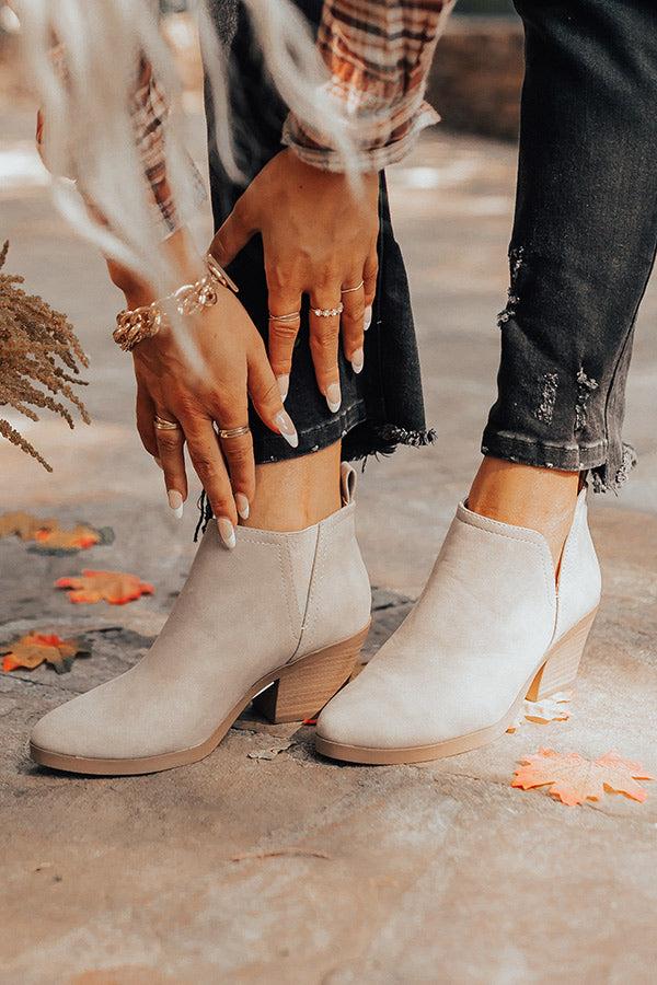 Impressions The Shawn Faux Leather Bootie In Taupe