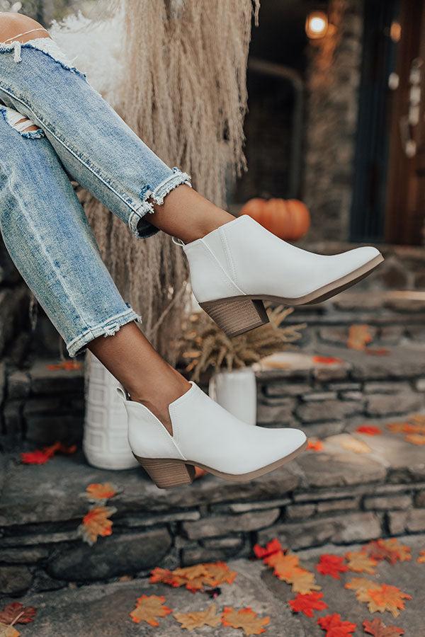 Impressions The Shawn Faux Leather Bootie In White