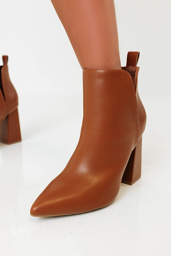 Impressions The Sibyl Faux Leather Bootie In Camel