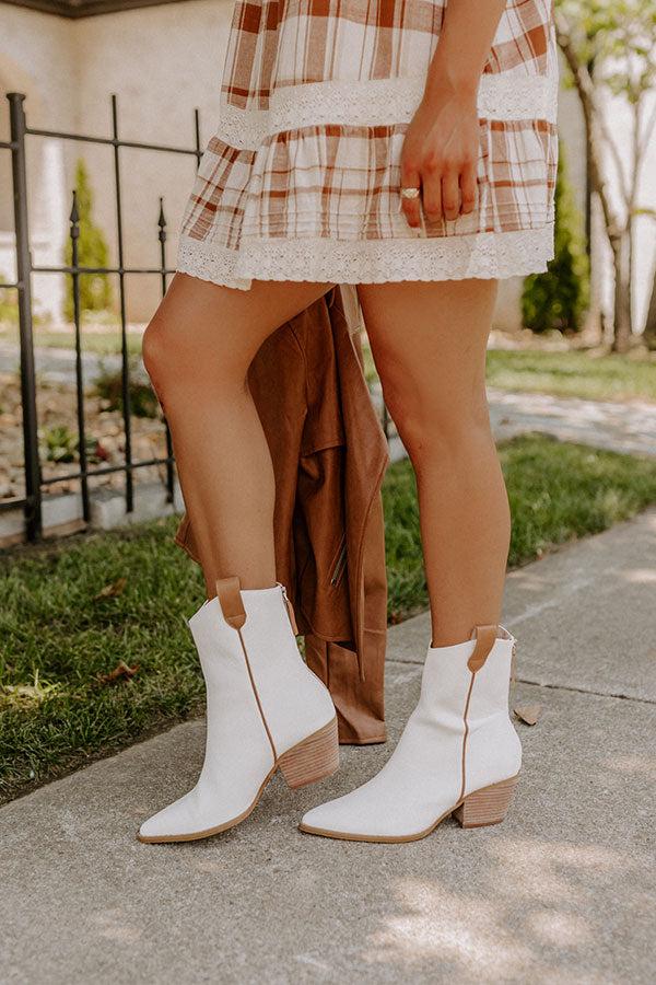 Impressions The Stanley Faux Leather Boot In Ivory