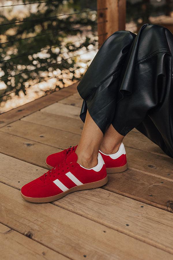 Impressions The Sutton Faux Suede Sneaker In Red