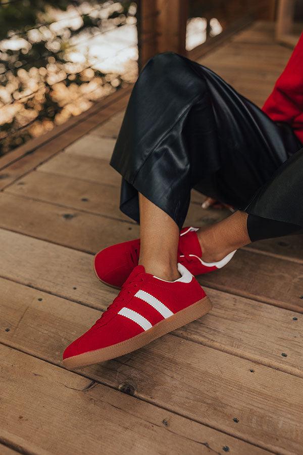 Impressions The Sutton Faux Suede Sneaker in Red