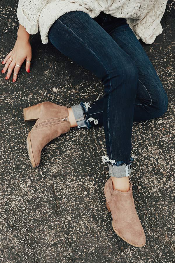 Impressions The Tawny Faux Suede Bootie In Taupe