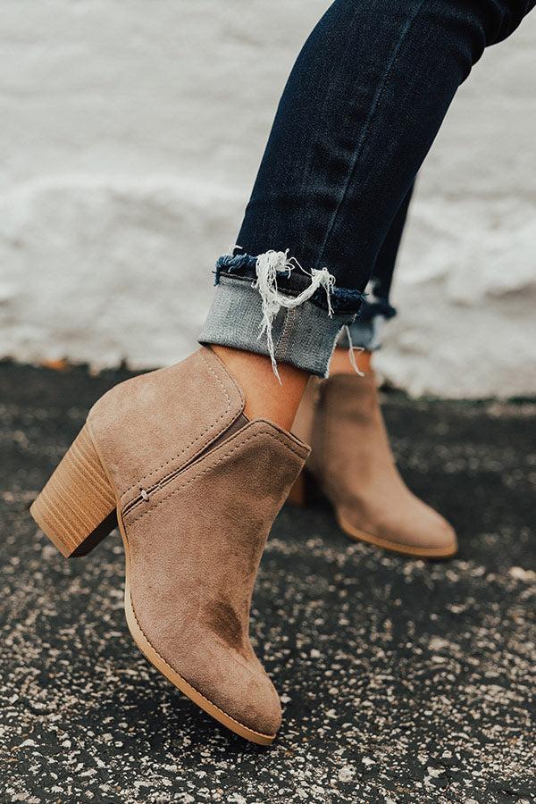 Impressions The Tawny Faux Suede Bootie in Taupe