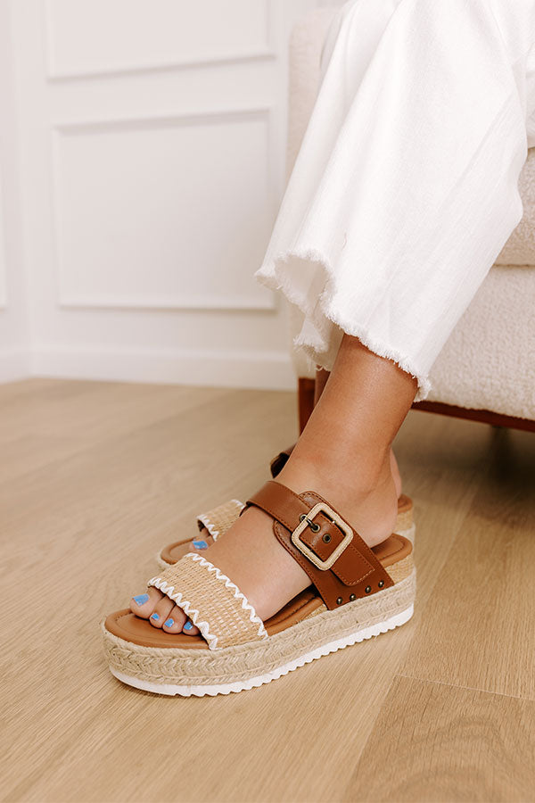 Impressions The Tessa Faux Leather Sandal In Brown