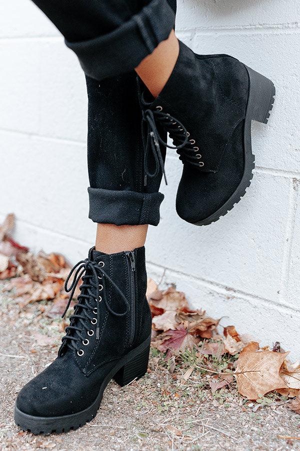 Impressions The Timber Faux Suede Bootie In Black