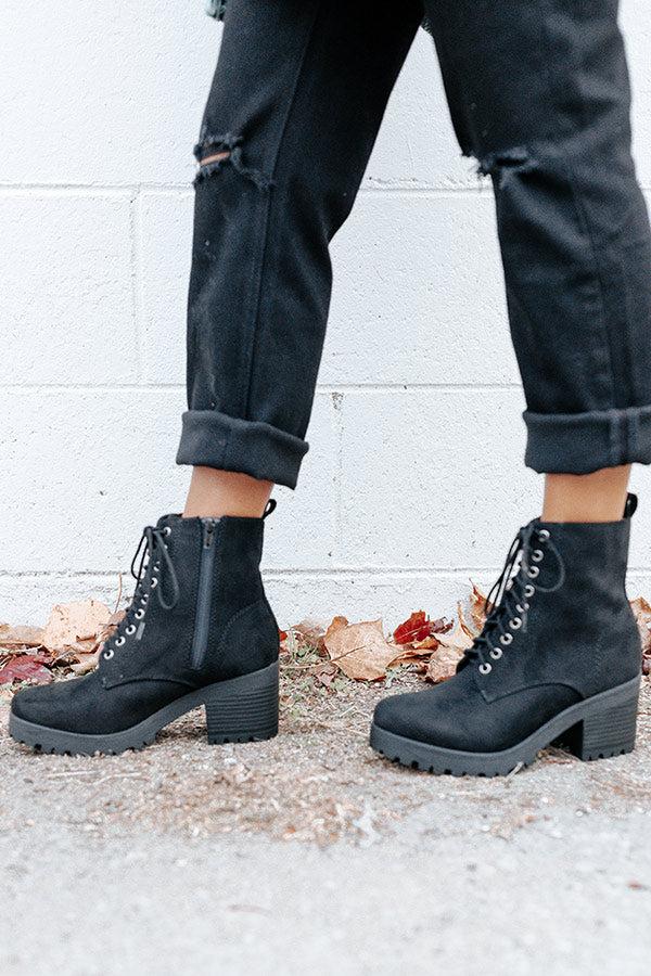 Impressions The Timber Faux Suede Bootie In Black