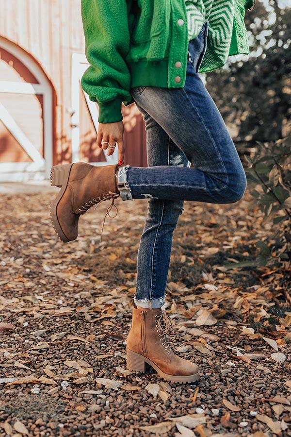 Impressions The Timber Faux Suede Bootie In Brown