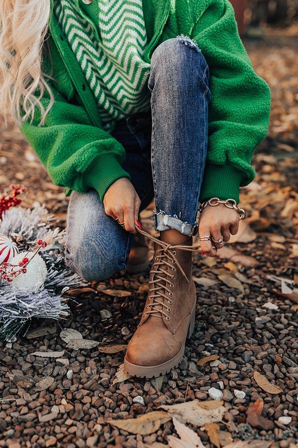 Impressions The Timber Faux Suede Bootie In Brown