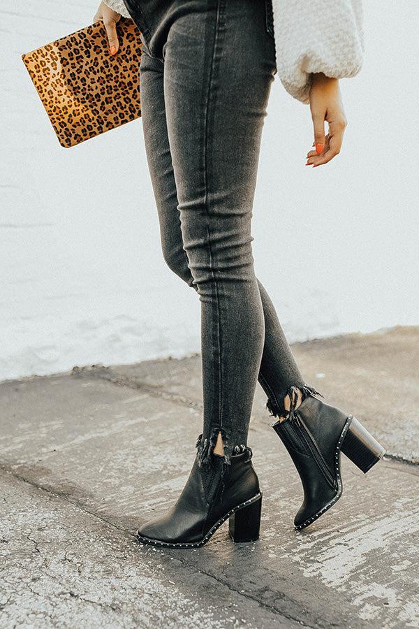 Impressions The Tori Faux Leather Bootie In Black